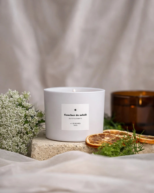 Bougie parfumée naturelle au coucher de soleil – Atelier Vaya